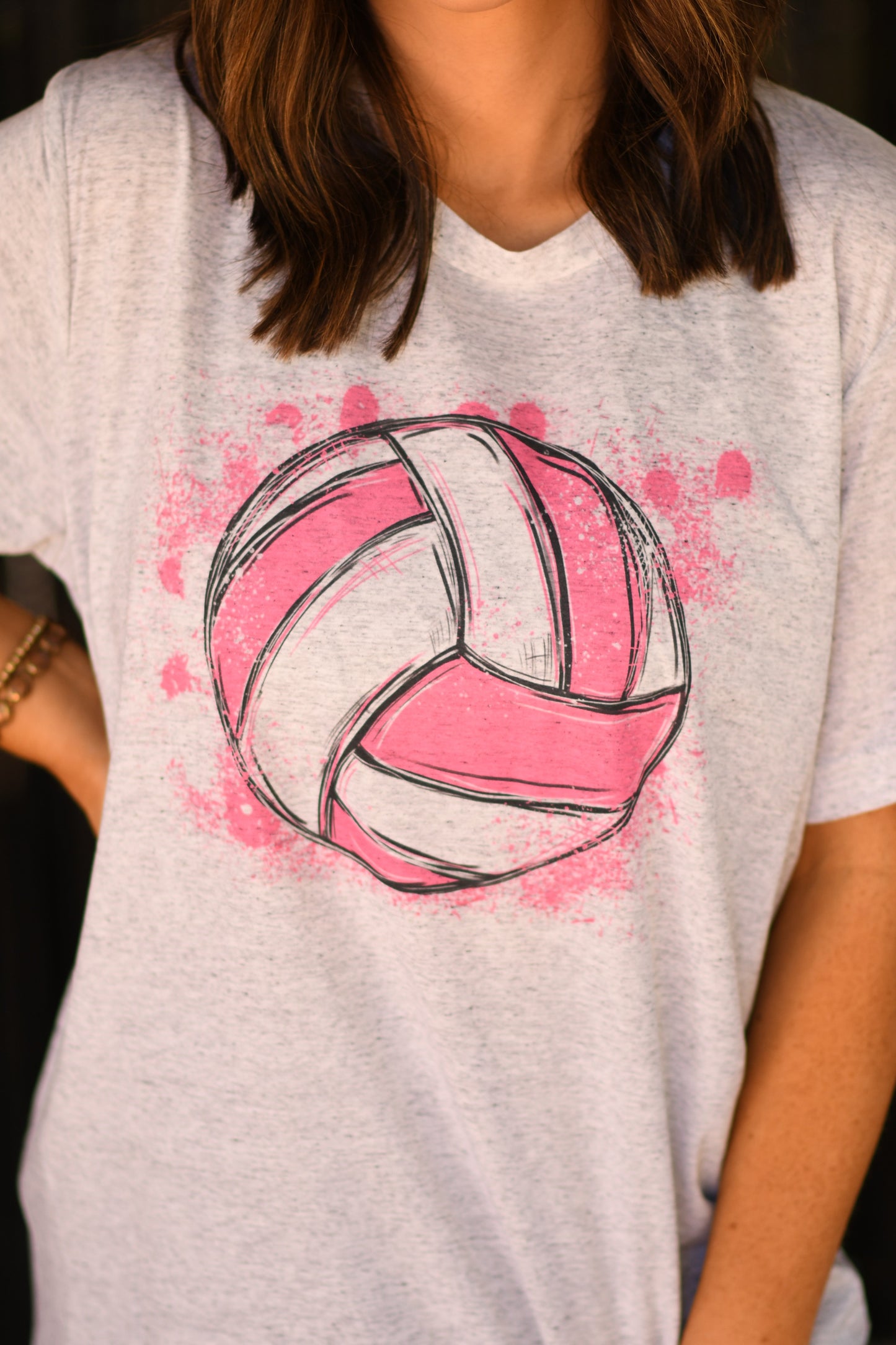 Pink Volleyball Splatter Tee