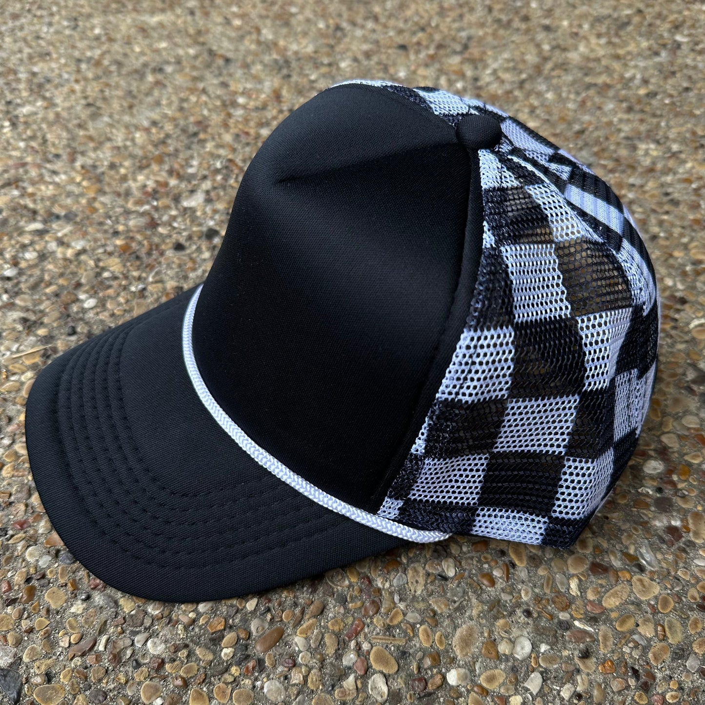 **SALE**RTS Black Checkered Trucker Hat