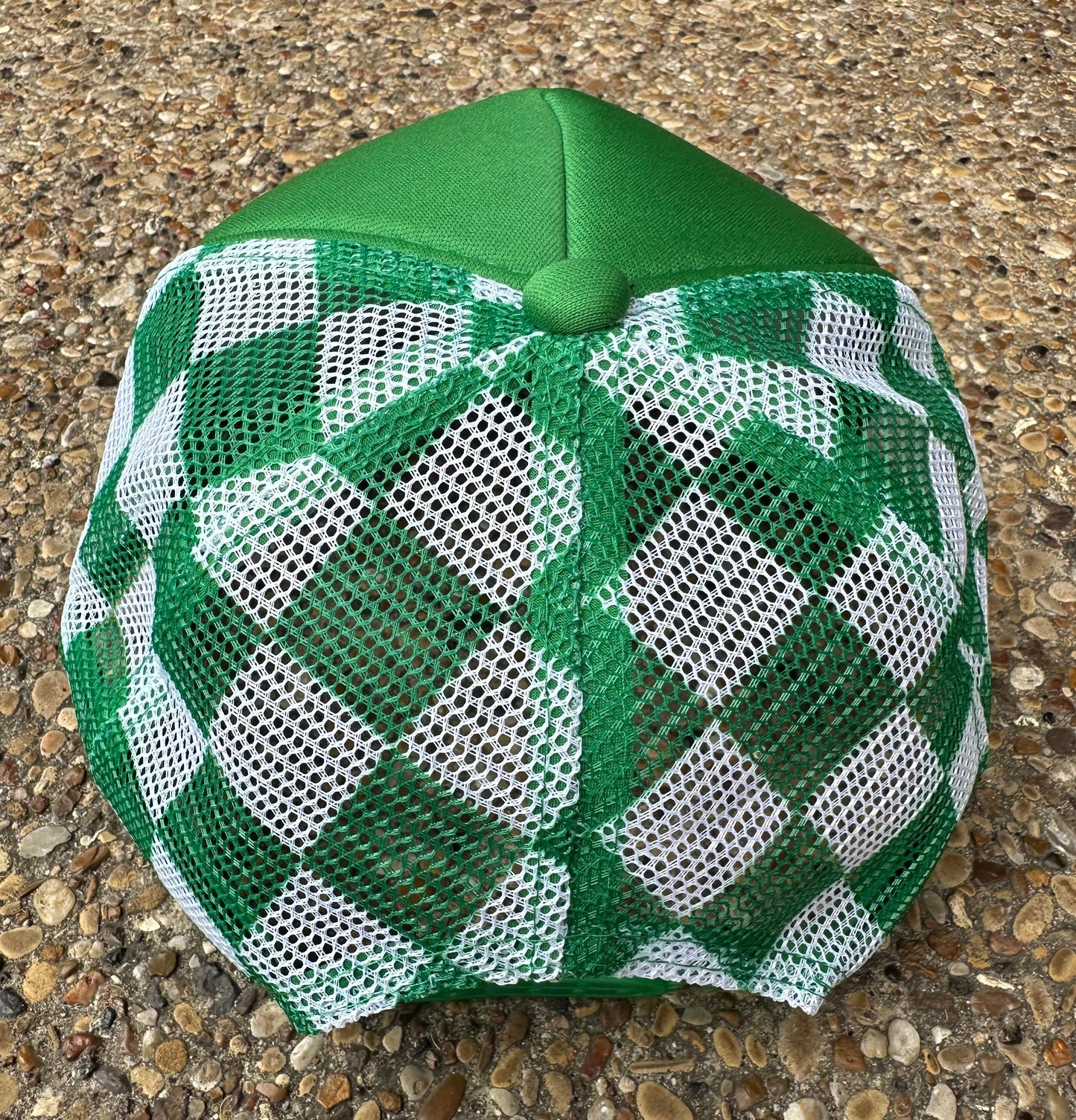 **SALE** RTS Green Checkered Trucker Hat