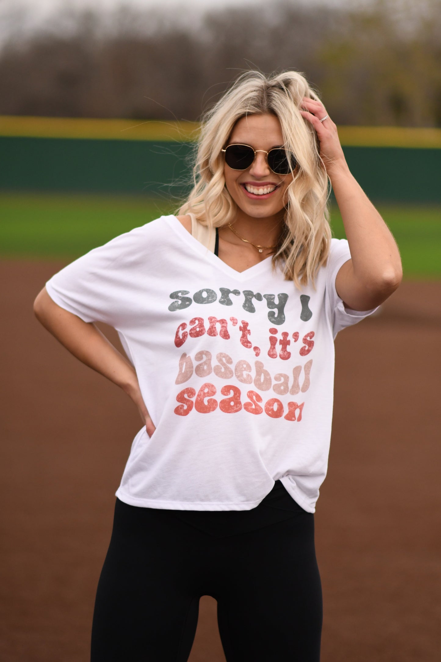 Sorry I Can’t It’s Baseball Season Slouchy Tee