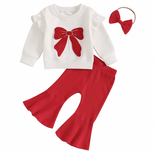 Red Bow Crewneck Bell Set